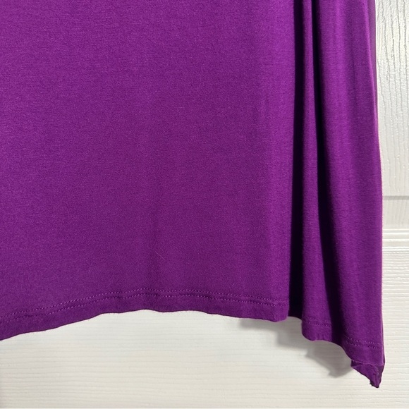 INC size L purple sleeveless top, chiffon front/jersey back, v neck, summer - Picture 8 of 8
